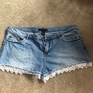 Forever 21 denim lace shorts